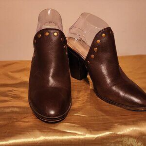 Micheal Kors gold studded mule backs 4 inch heel